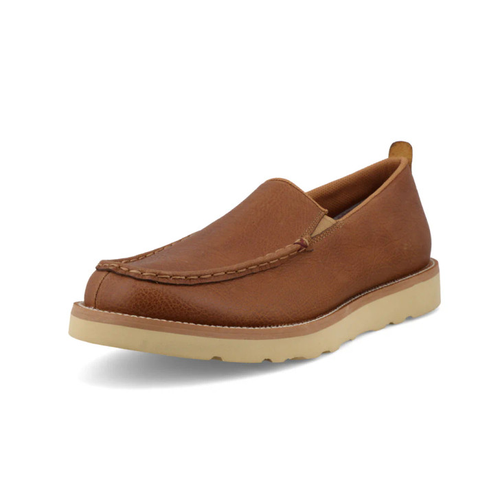 TWISTED X- MEN'S WEDGE SOLE SLIP-ON SHOES IN AMBER BROWN