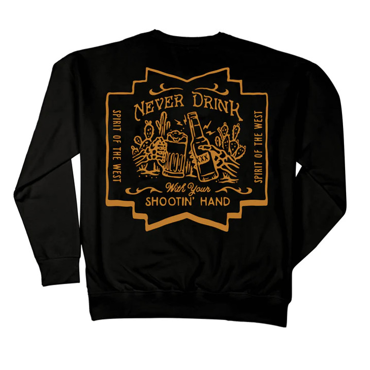 SENDERO PROVISIONS CO.- MEN'S SHOOTIN' HAND SWEATSHIRT IN BLACK