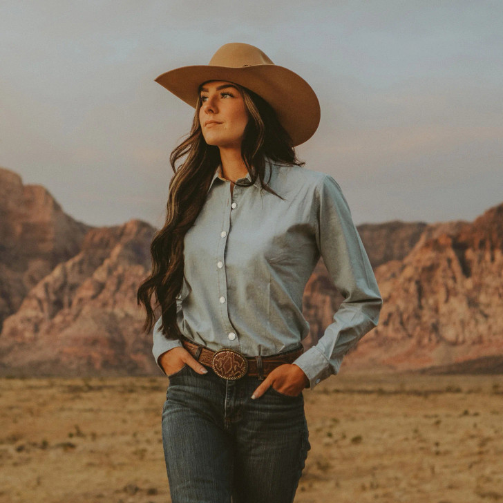 MADISON CREEK - CLAIRE PRINT SHIRT IN CHAMBRAY PAISLEY