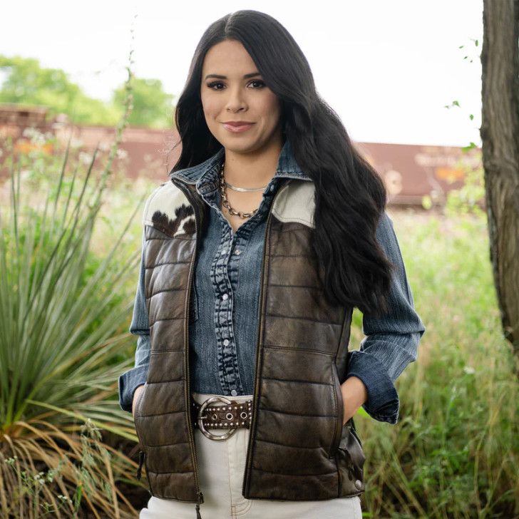 STS - LADIES ADALYN VEST IN TOBACCO BROWN