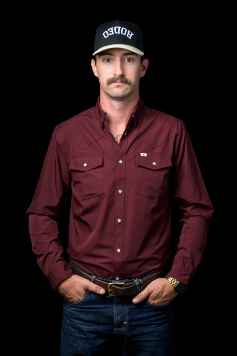 FERRELL - MEN'S CORE MAROON LONGSLEEVE SNAP SHIRT