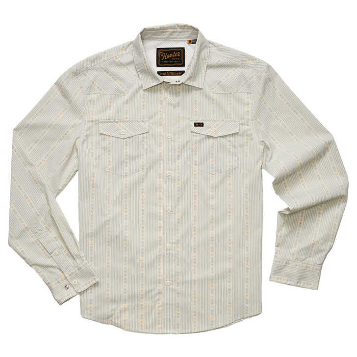 HOWLER BROTHERS - MEN'S H BAR B TECH LONGSLEEVE IN MOSQUERO STRIPE: OFF WHITE