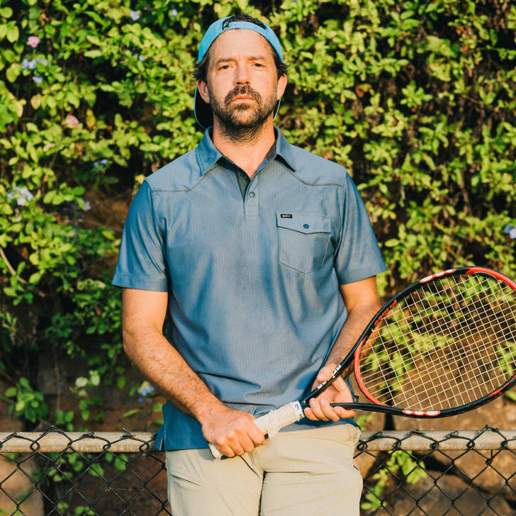 HOWLER BROTHERS - MEN'S RANCHERO TECH POLO IN MIRAGE BLUE