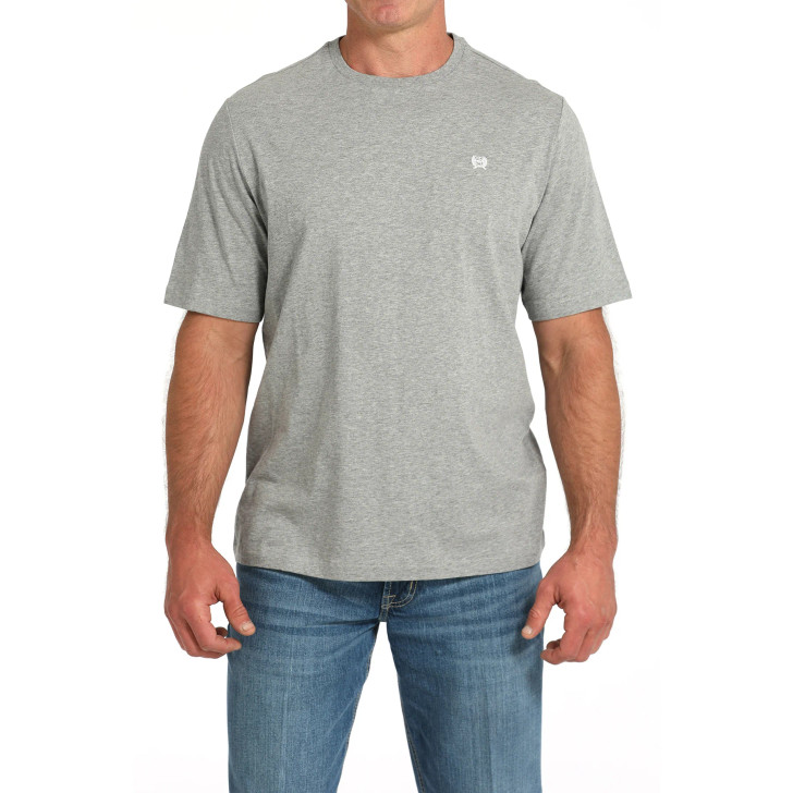 CINCH - MEN'S CREW NECK SOLID LOGO SHORT SLEEVE SHIRT IN GREY
