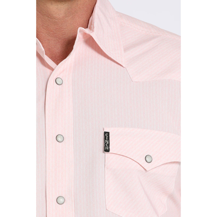 CINCH - MEN'S WESTERN MODERN FIT SNAP LONG SLEEVE SHIRT IN PINK