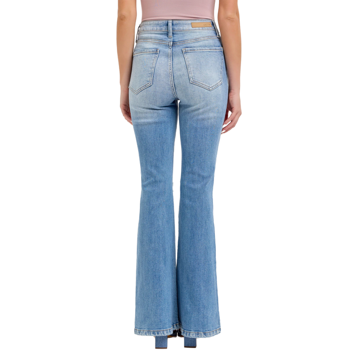 CELLO - WOMEN'S HIGH RISE SUPER FLARE JEANS IN LIGHT WASH
