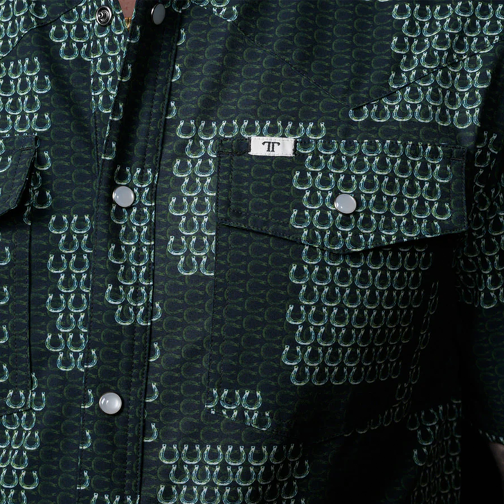 FERRELL - MEN'S DALLAS SHORT SLEEVE SNAP SHIRT IN GREEN