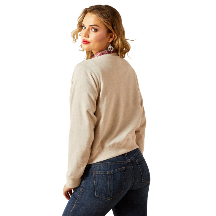 ARIAT - WOMEN'S ESSENTIAL CREW SWEATSHIRT IN OATMEAL