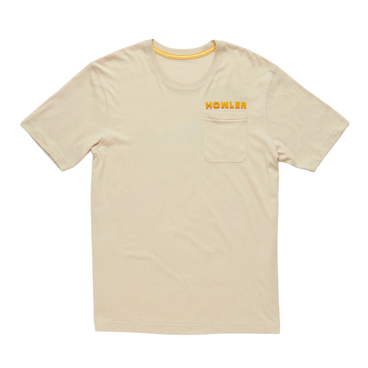 HOWLER BROTHERS - MEN'S OSPREY PREY POCKET T-SHIRT IN SAND HEATHER