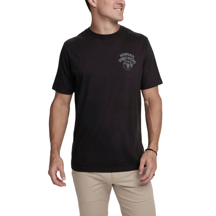 HOWLER BROTHERS - MEN'S RIVER WIZARD COTTON T-SHIRT IN BLACK