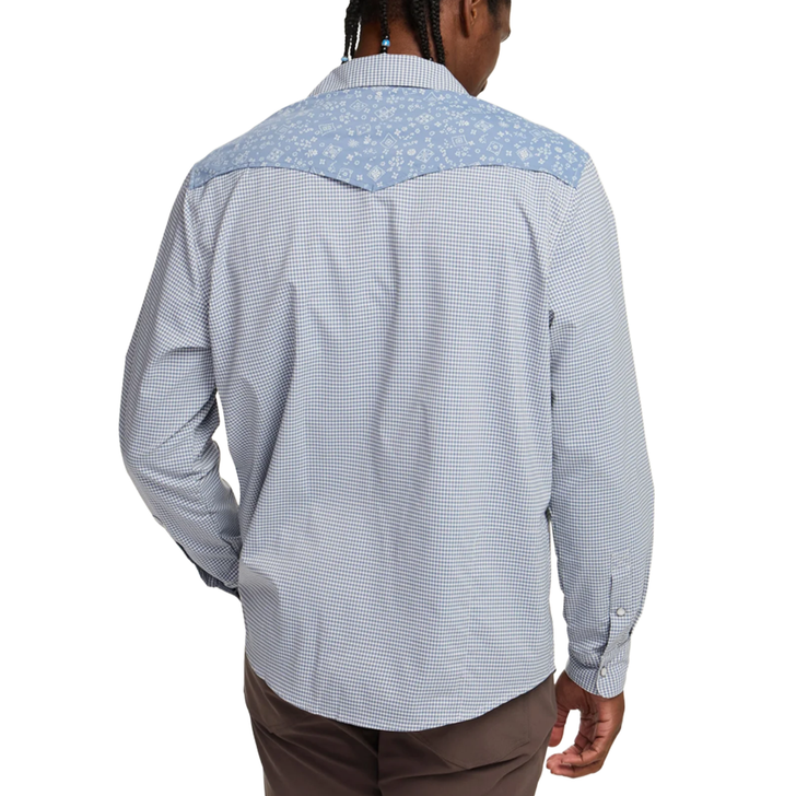 HOWLER BROTHERS - MEN'S H BAR TECH LONG SLEEVE IN WILD RAG: BLUE MIRAGE