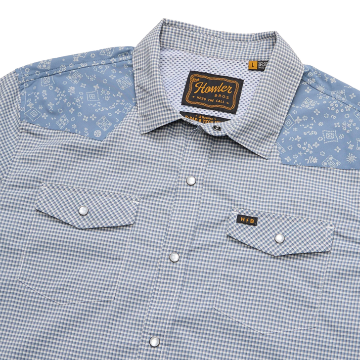 HOWLER BROTHERS - MEN'S H BAR TECH LONG SLEEVE IN WILD RAG: BLUE MIRAGE