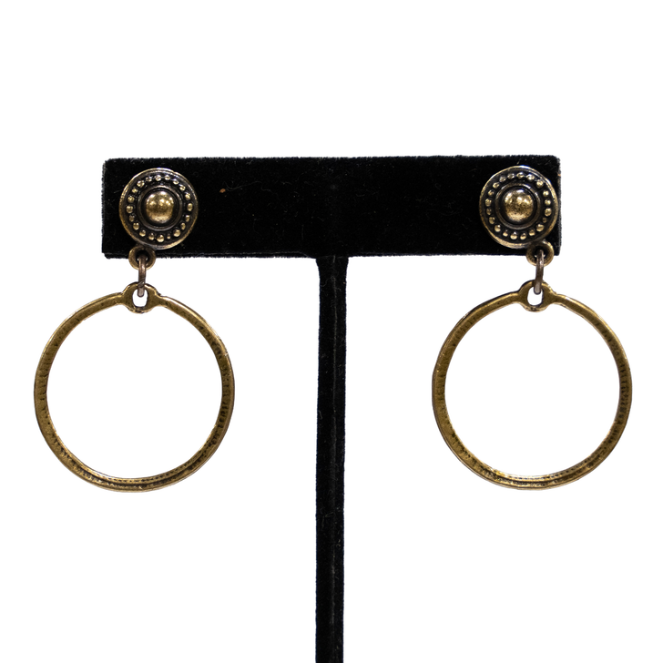 V2 DESIGNS - WOMEN'S SMALL DARK HOOP EARRINGS