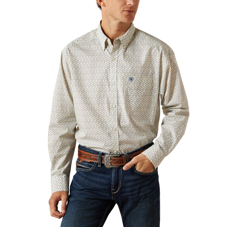 ARIAT - MEN'S STEVY CLASSIC FIT LONG SLEEVE SHIRT IN CREAM