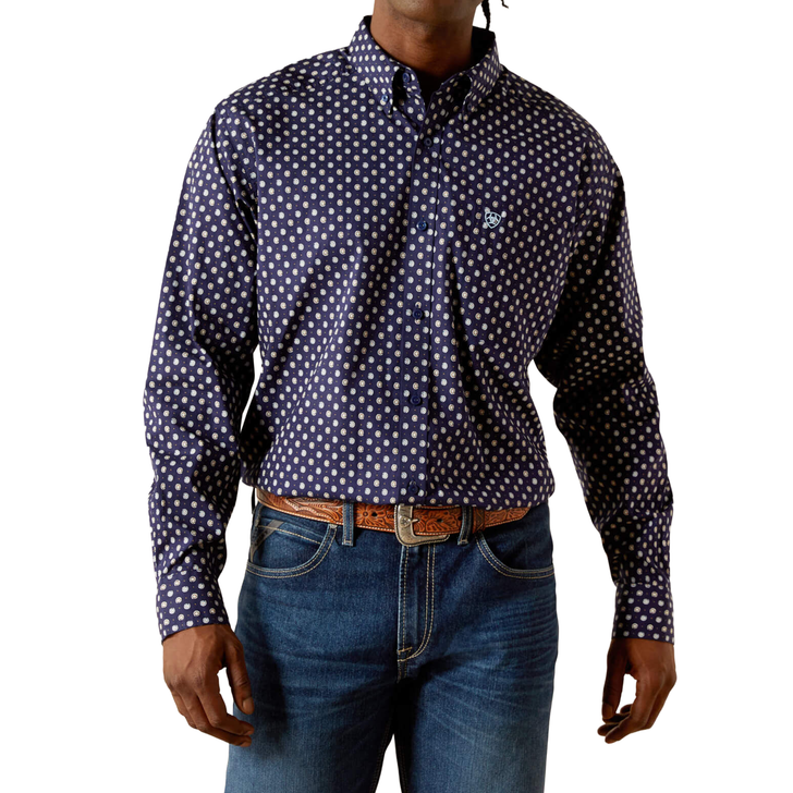 ARIAT - MEN'S STONE CLASSIC FIT LONG SLEEVE SHIRT IN DARK BLUE