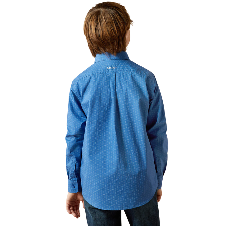 ARIAT - BOY'S STRATFORD CLASSIC FIT LONG SLEEVE SHIRT ROYAL BLUE