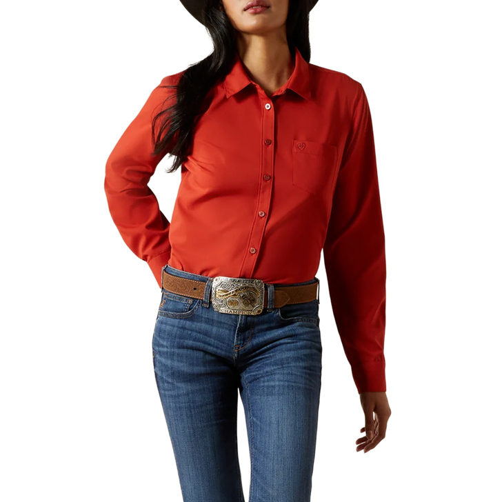 ARIAT - WOMEN'S KIRBY KETCHUP PRO LONG SLEEVE SHIRT IN RED