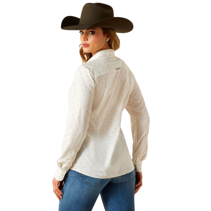 ARIAT - WOMEN'S KIRBY PRO IVORY RANCHITO PRINT WESTERN LONG SLEEVE SHIRT
