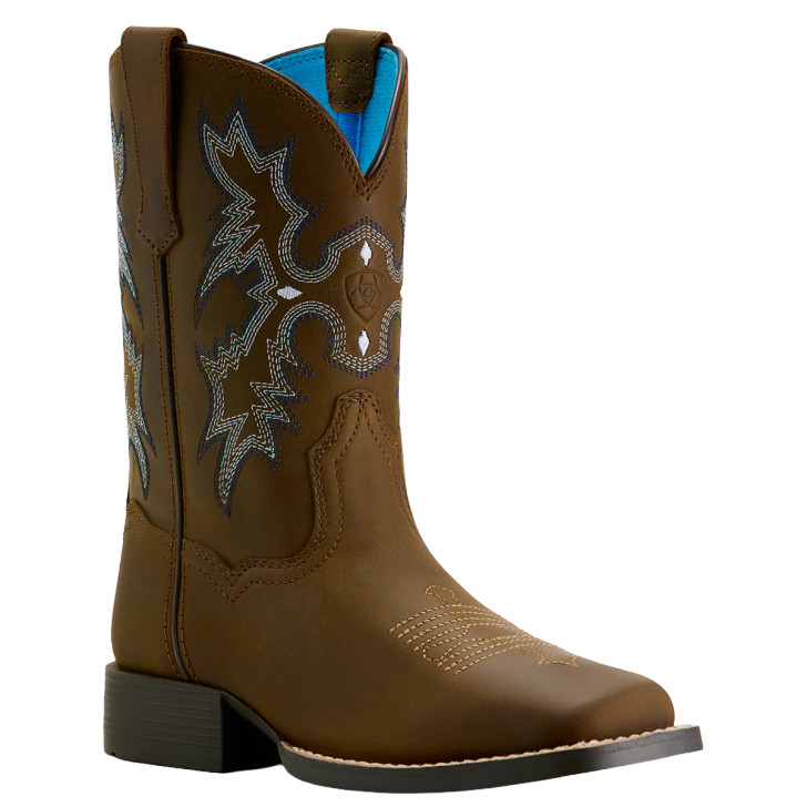 ARIAT - BOY'S TOMBSTONE DISTRESSED WESTERN SQUARE TOE BOOTS