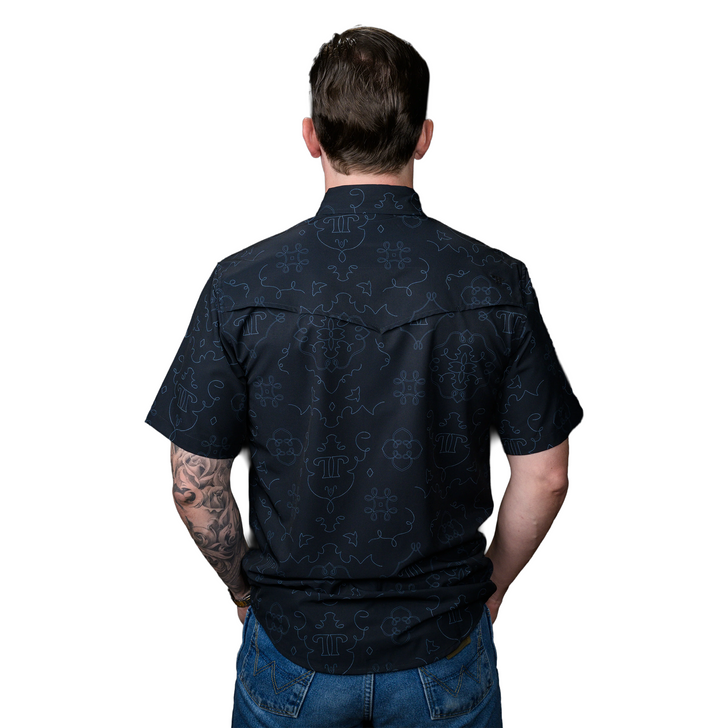 FERRELL - MEN'S THE CARSON SHORT SLEEVE SNAP SHIRT IN BLACK