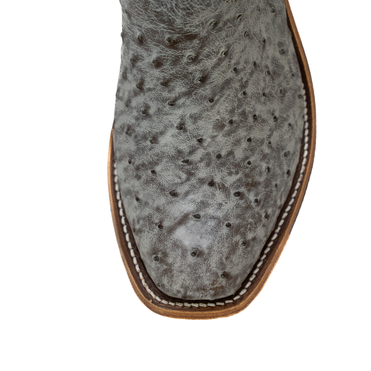 ANDERSON BEAN - MEN'S NICOTINE OSTRICH BLACK DENVER BOOTS