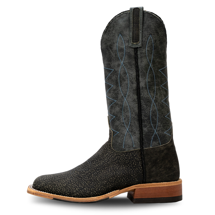 ANDERSON BEAN - MEN'S GREY SAFARI CAPE BUFFALO GUNMETAL OUTLAW BOOTS
