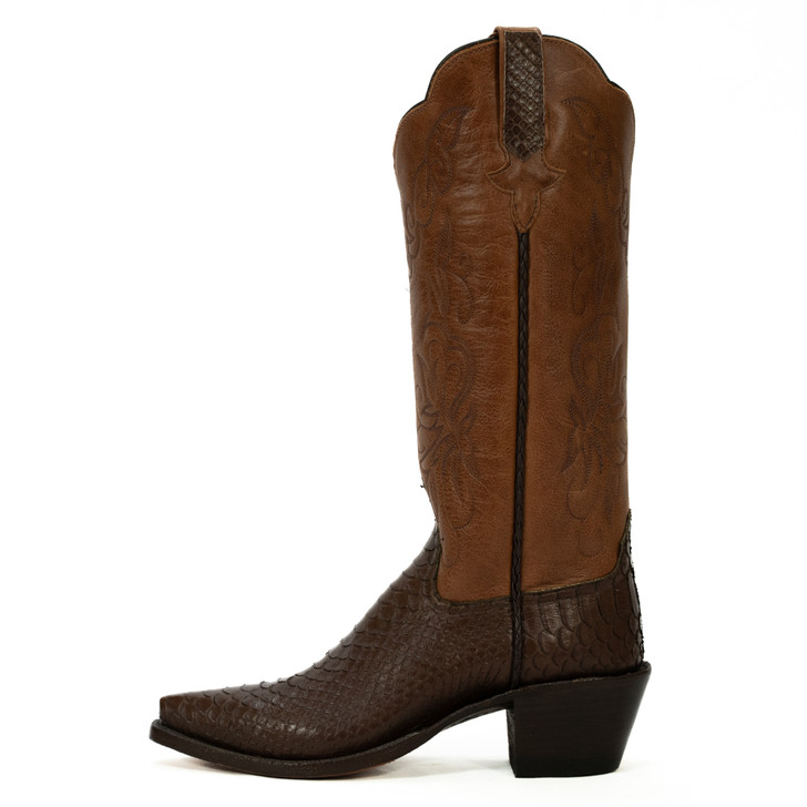 RIOS OF MERCEDES - WOMEN'S BROWN MATTE PYTHON COGNAC AVATAR BOOTS