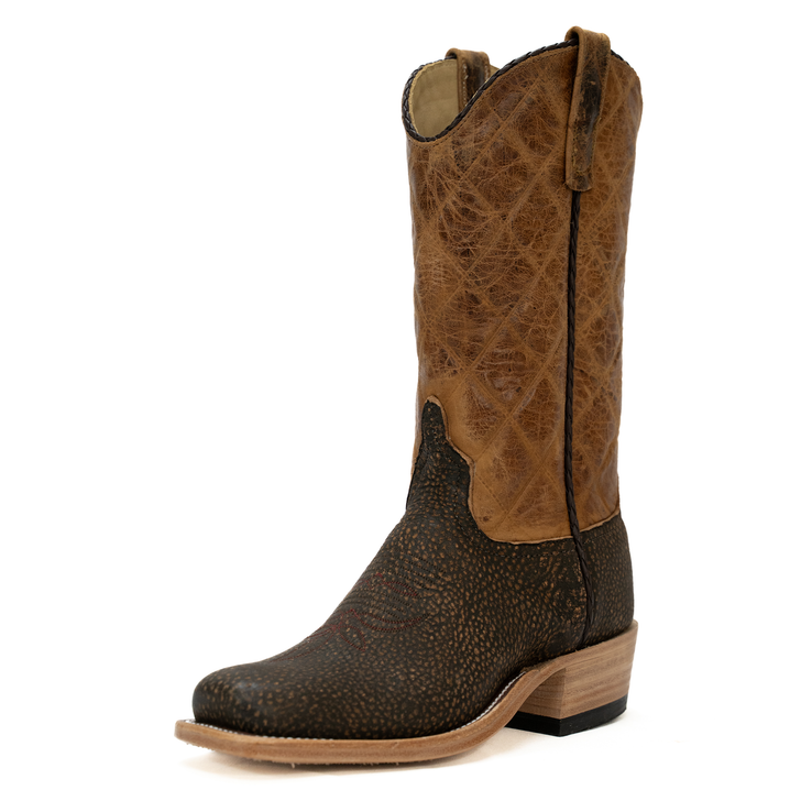 ANDERSON BEAN - MEN'S RUST SAFARI GIRAFFE CARAMEL DIAMOND STITCH BOOTS