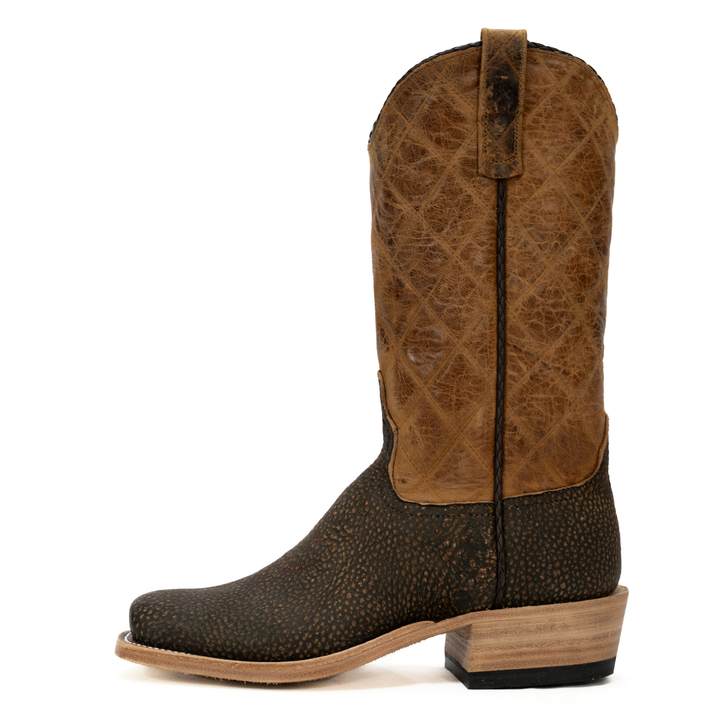 ANDERSON BEAN - MEN'S RUST SAFARI GIRAFFE CARAMEL DIAMOND STITCH BOOTS