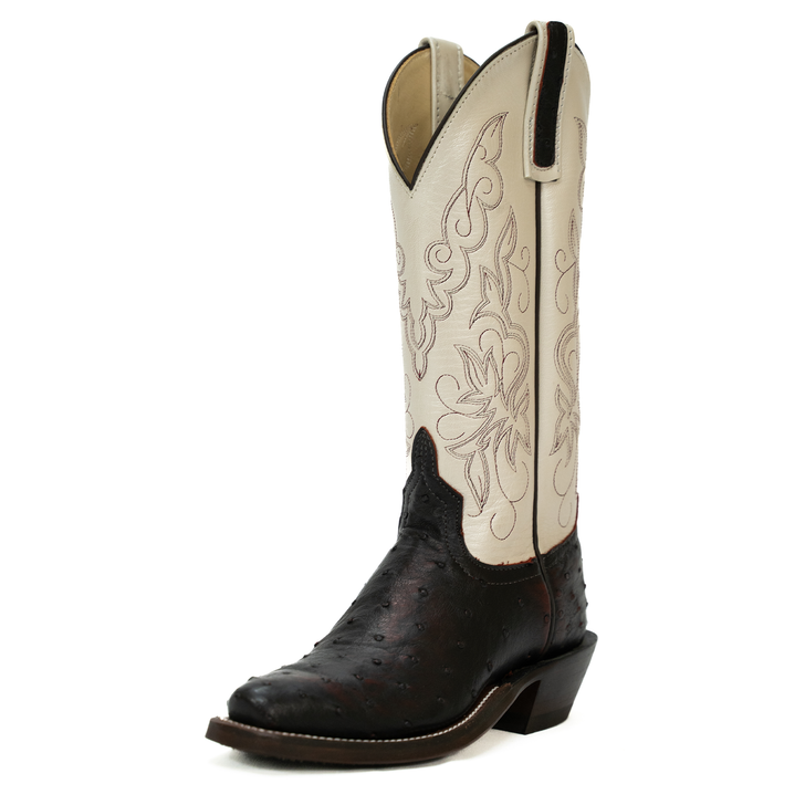 ANDERSON BEAN - WOMEN'S BLACK CHERRY OSTRICH SHELL KIDSKIN LUSTRE BOOTS