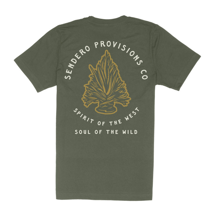 SENDERO PROVISIONS - MEN'S SENDEROHEAD T-SHIRT IN ARMY GREEN