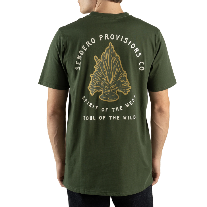 SENDERO PROVISIONS - MEN'S SENDEROHEAD T-SHIRT IN ARMY GREEN