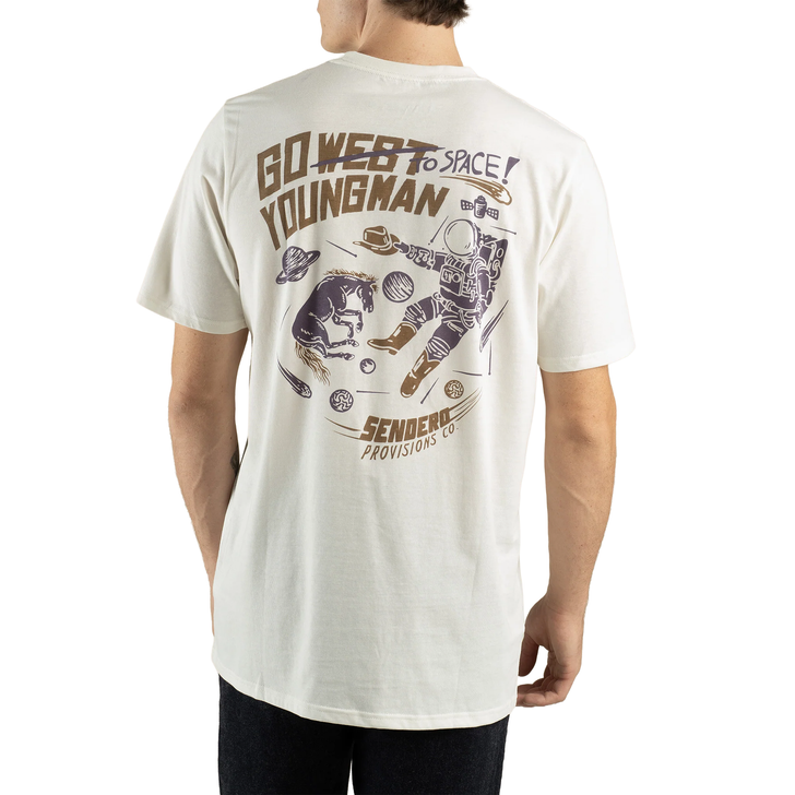 SENDERO PROVISIONS - MEN'S TO SPACE T-SHIRT IN VINTAGE WHITE