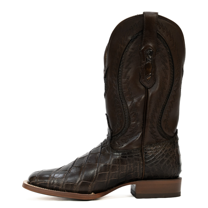 CORRAL - MEN'S BROWN ALLIGATOR INLAY & EMBROIDERED BOOTS