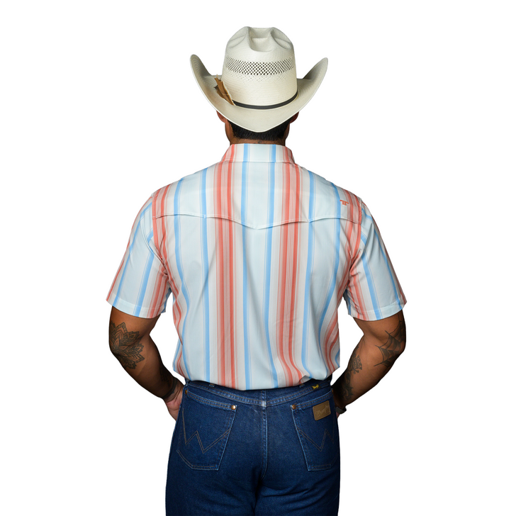 FERRELL - MEN'S THE HARRISON SHORT SLEEVE SNAP SHIRT IN SALMON