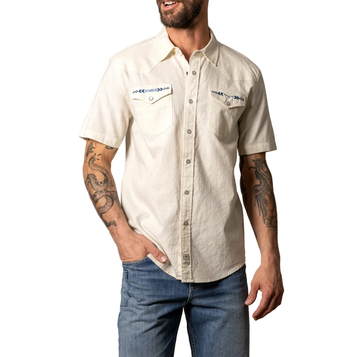 KIMES RANCH - MEN'S NUCE SHORT SLEEVE SHIRT IN STONE