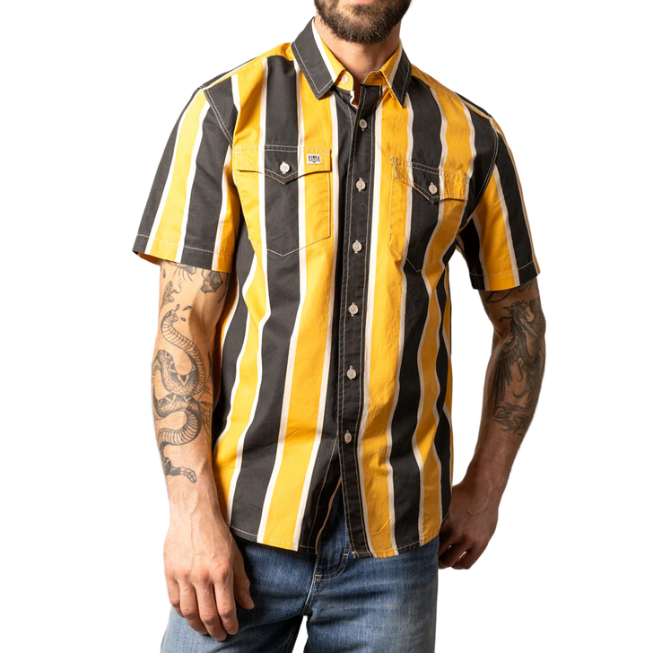 KIMES RANCH - MEN'S STOPPY SHORT SLEEVE SHIRT IN BLACK