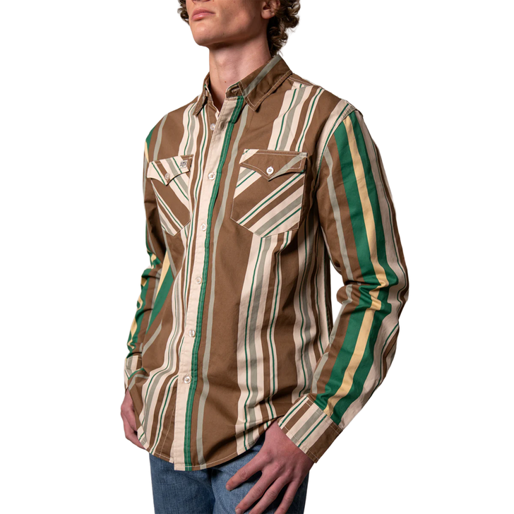 KIMES RANCH - MEN'S CLANCY LONG SLEEVE SHIRT IN BROWN