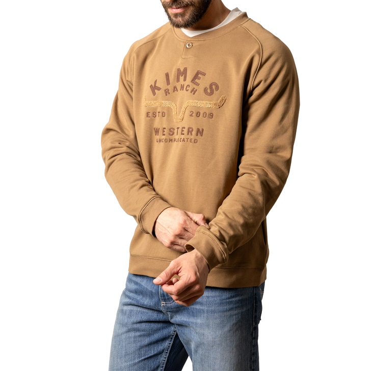 KIMES RANCH - MEN'S REEVES PULLOVER IN WW BROWN