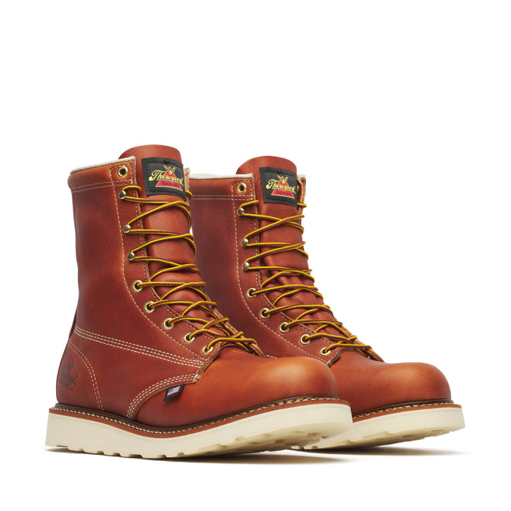 THOROGOOD - MEN'S AMERICAN HERITAGE 8″ TOBACCO PLAIN TOE MAXWEAR WEDGE BOOTS