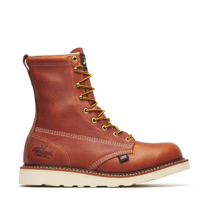 THOROGOOD - MEN'S AMERICAN HERITAGE 8″ TOBACCO PLAIN TOE MAXWEAR WEDGE BOOTS