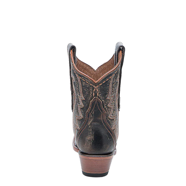 CORRAL - WOMEN'S EMBROIDERY CHOCOLATE ANKLE SNIP TOE CIRCLE G COWBOY BOOTS