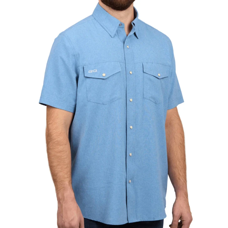 GAMEGUARD - MEN'S OFF-ROAD BLUE STOCKYARD SHORT SLEEVE SHIRT