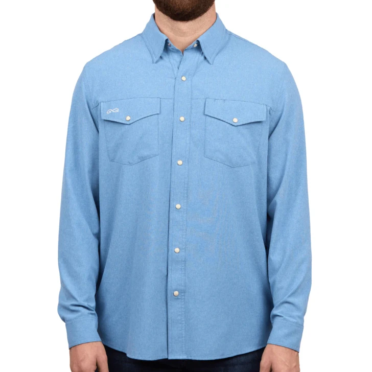 GAMEGUARD - MEN'S OFF-ROAD BLUE STOCKYARD LONG SLEEVE SHIRT