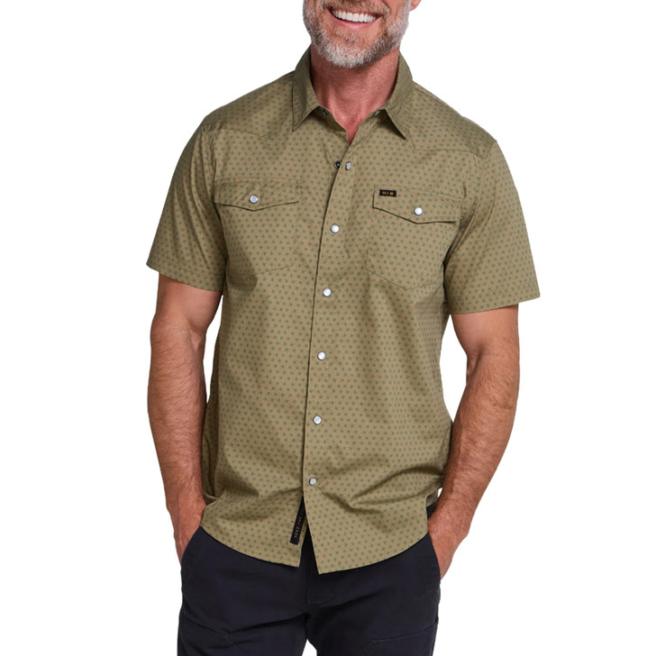 HOWLER BROTHERS - MEN'S H BAR B SHORT SLEEVE SNAPSHIRT IN LOCKHART FLORAL OLIVE