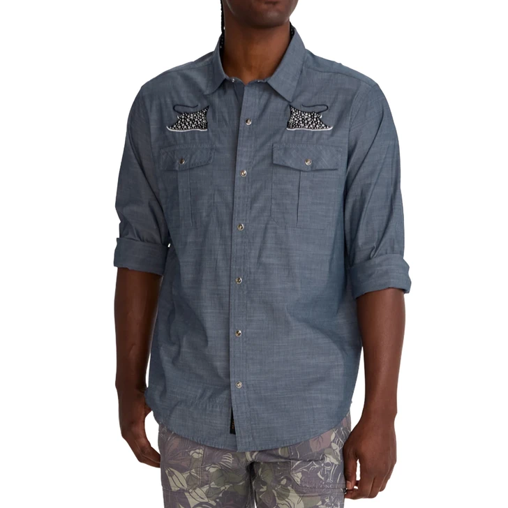 HOWLER BROTHERS - MEN'S GAUCHO SNAPSHIRT IN PATROLLING RAYS