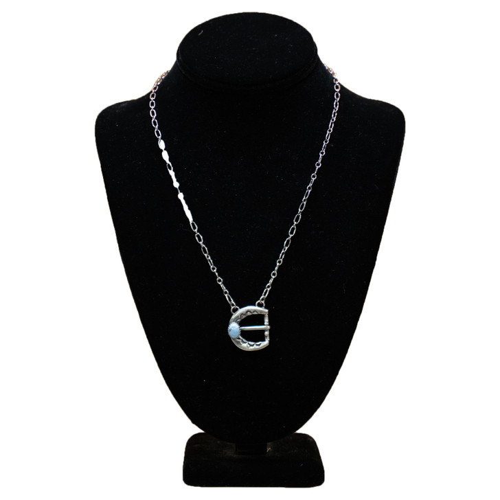 AL ZUNI - LIGHT BLUE BUCKLE NECKLACE