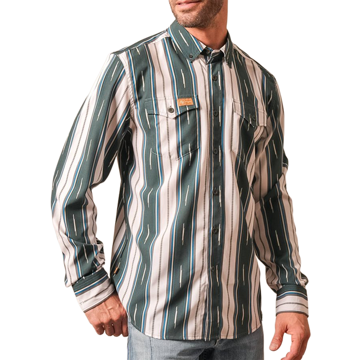 KIMES RANCH - MEN'S ZT HICKORY LONG SLEEVE SHIRT IN FOREST GREEN