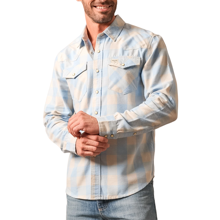 KIMES RANCH - MEN'S JONEZ LONG SLEEVE PLAID SHIRT IN BLUE