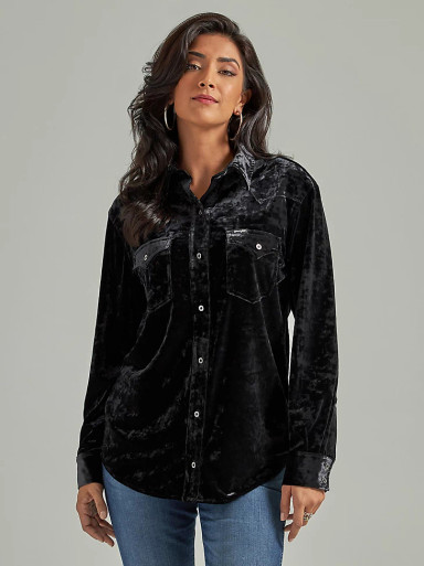 Black Velvet Button Down main image 0
